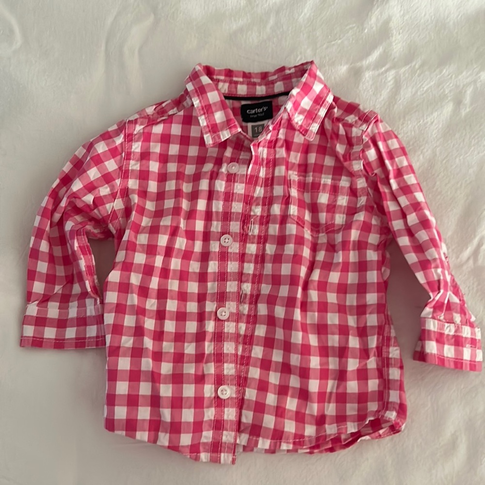 Pink gingham button down